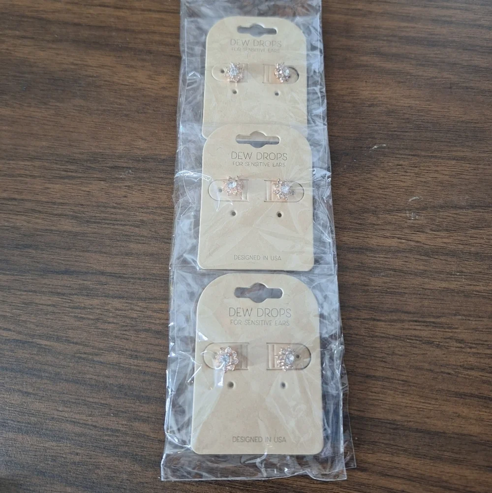 Dew Drops 3 pack earrings Nwt